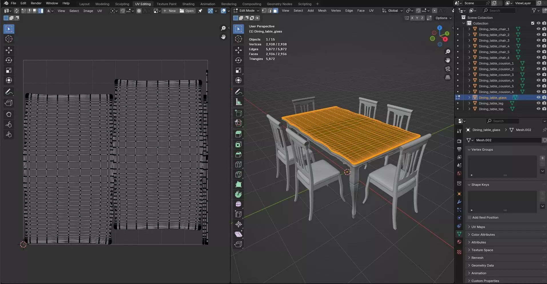 Dining set CG14 3D model_12