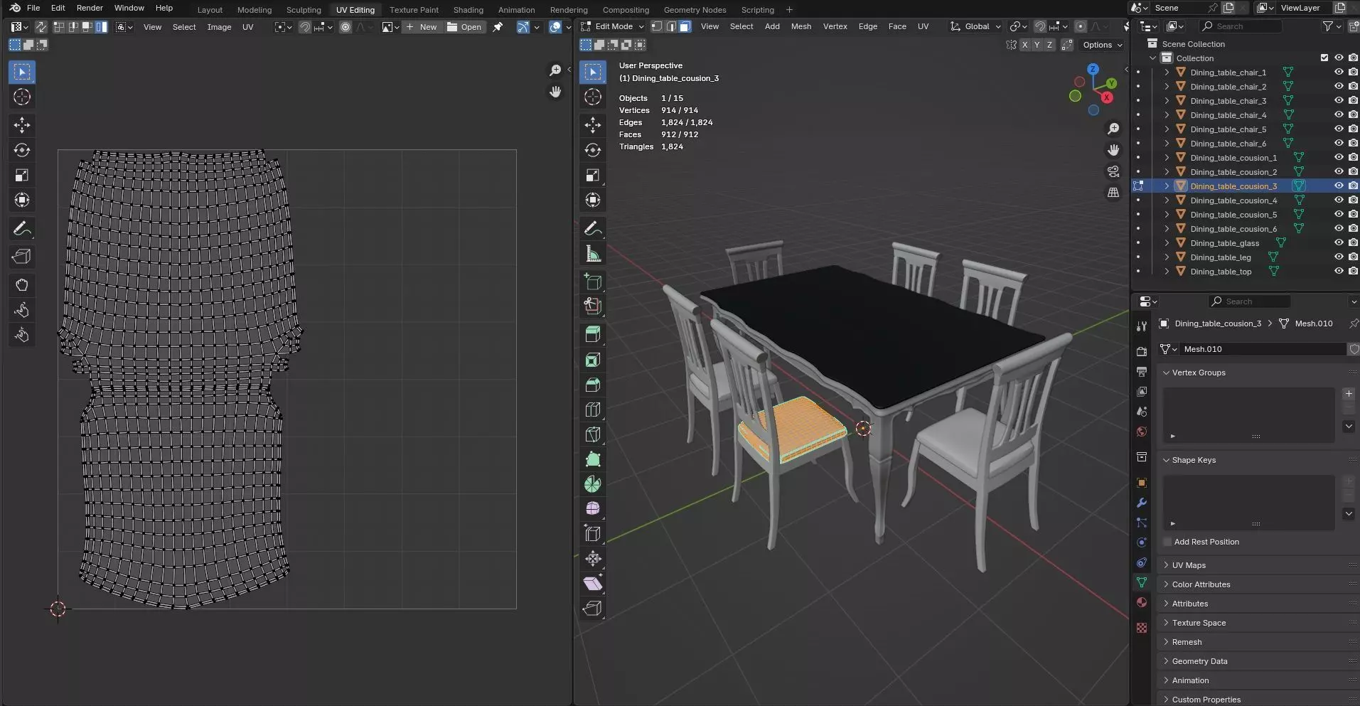 Dining set CG14 3D model_10
