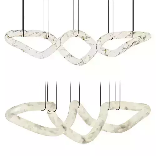 Designer Symmetrical Alabaster Pendant Chandelier