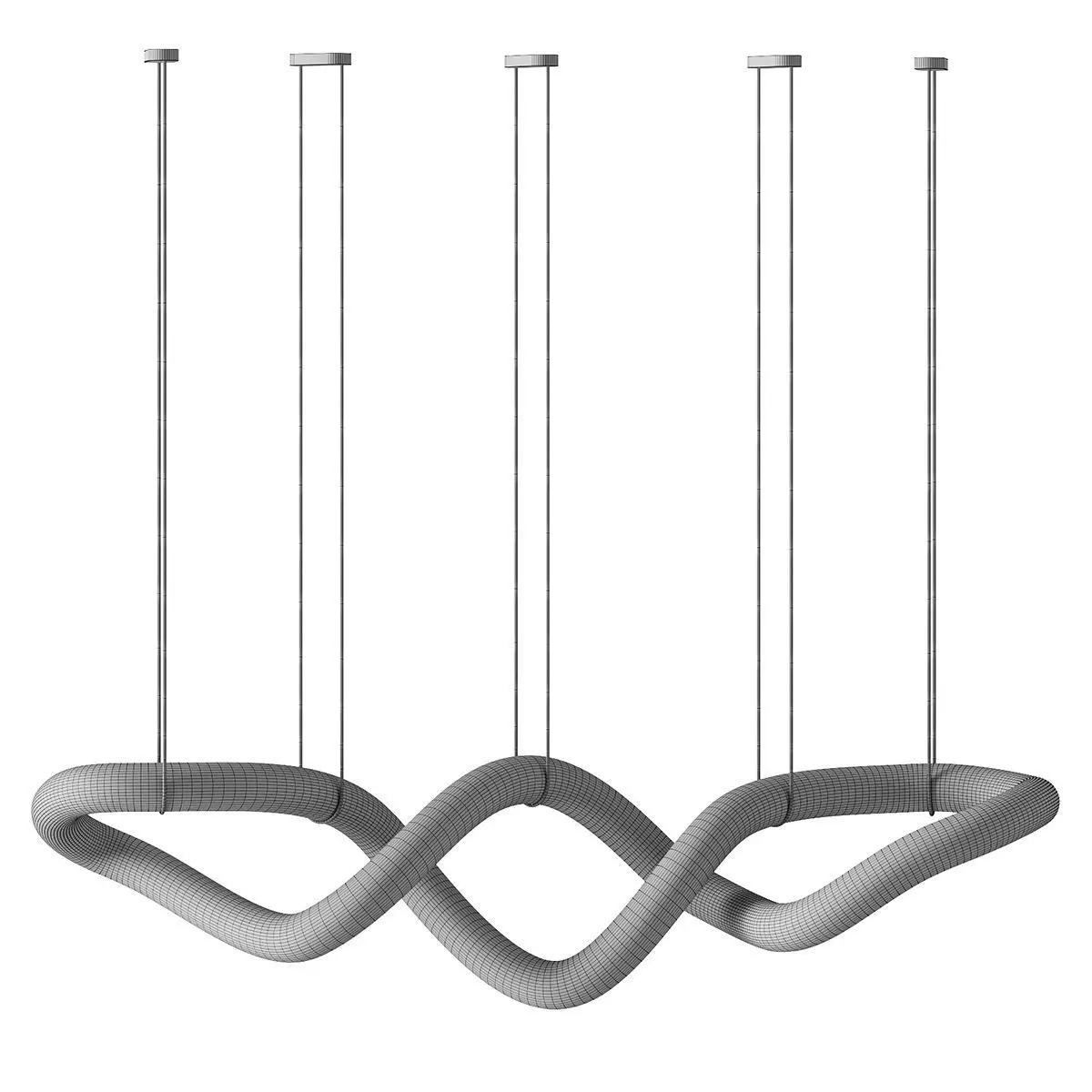 Designer Symmetrical Alabaster Pendant Chandelier 3D model_3