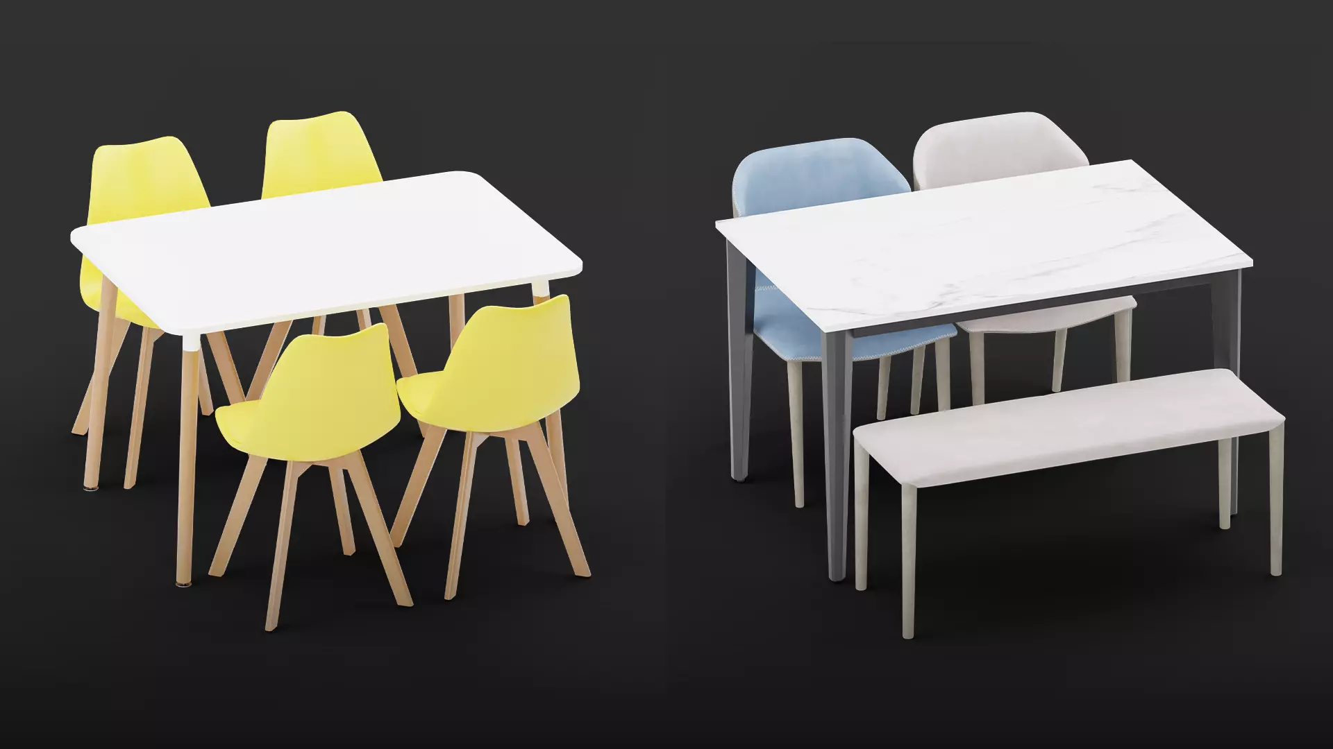 Table Set Model Collection 356 3D model_3