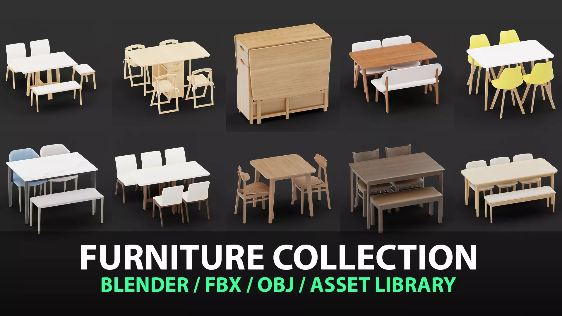 Table Set Model Collection 356 3D model_0