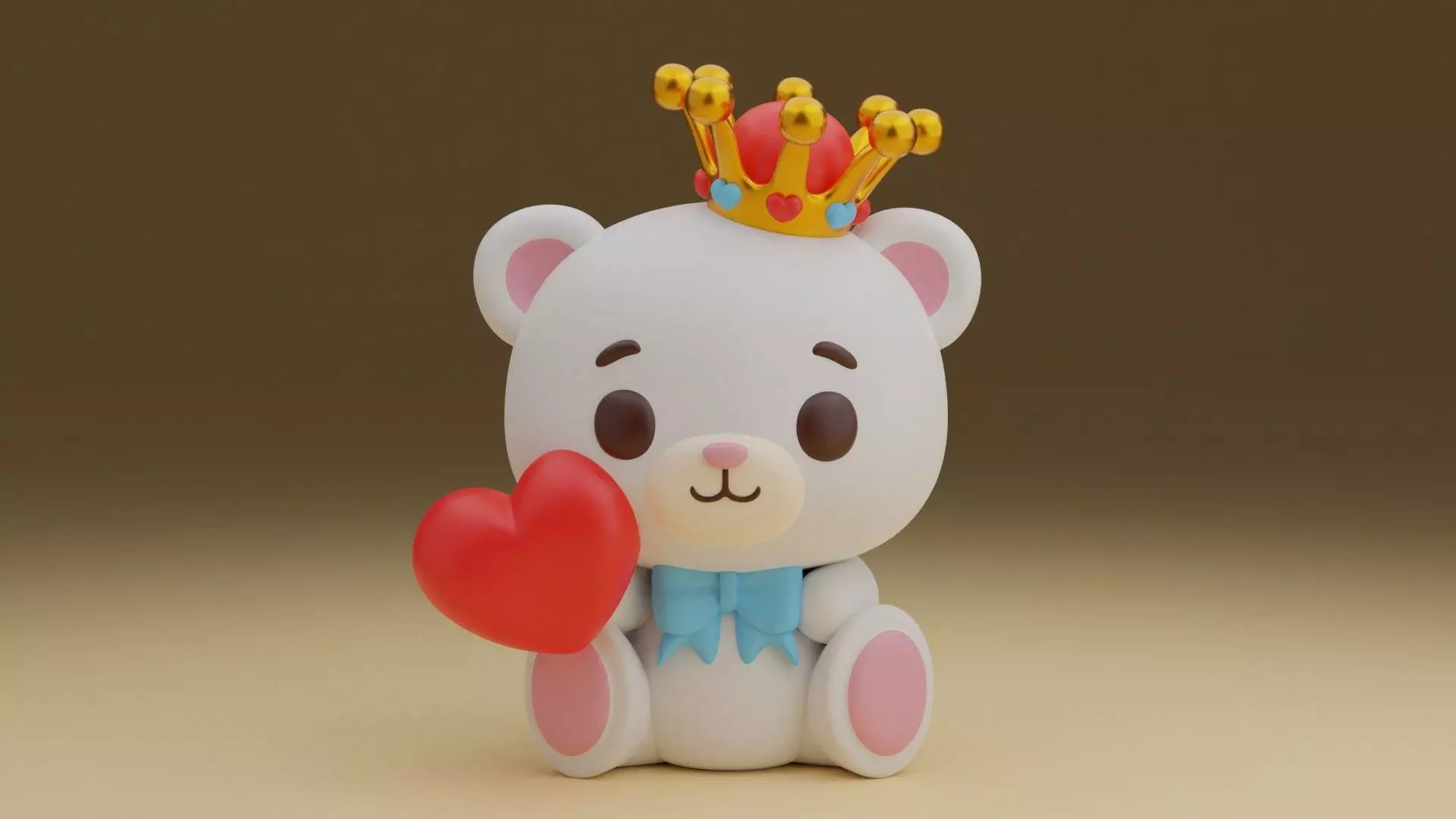 Valentine King bear 99 3D print model_0