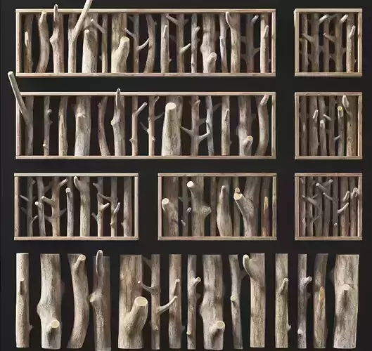 Log clear decor firewood 3D model