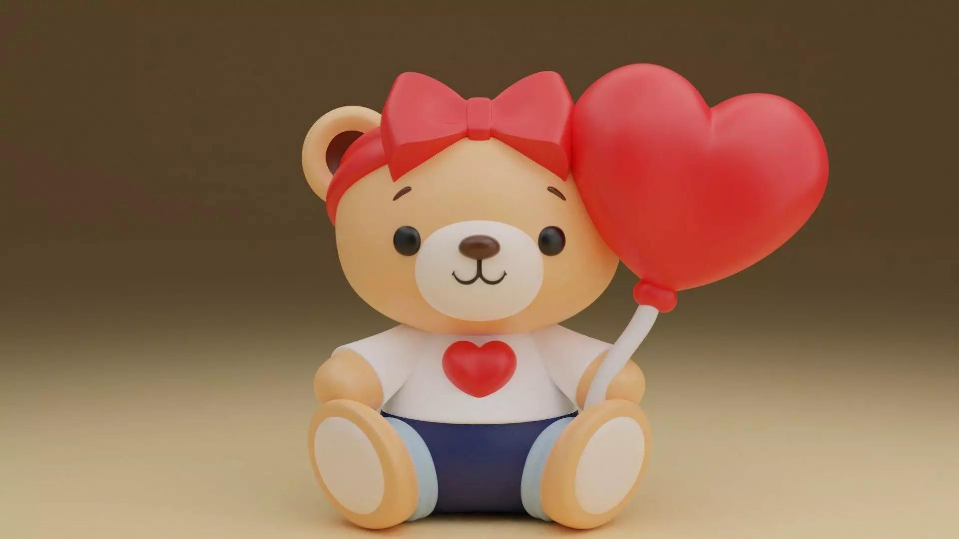Valentine teddy bear 93 3D print model_0