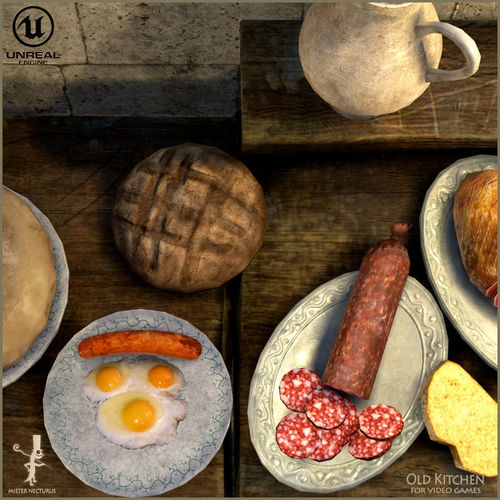Good Food Low-poly 3D model 3