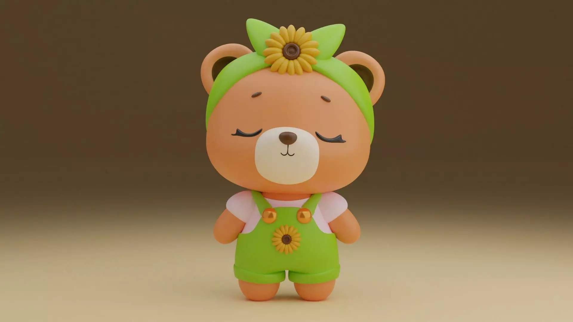 Summer teddy bear 74 3D print model_0