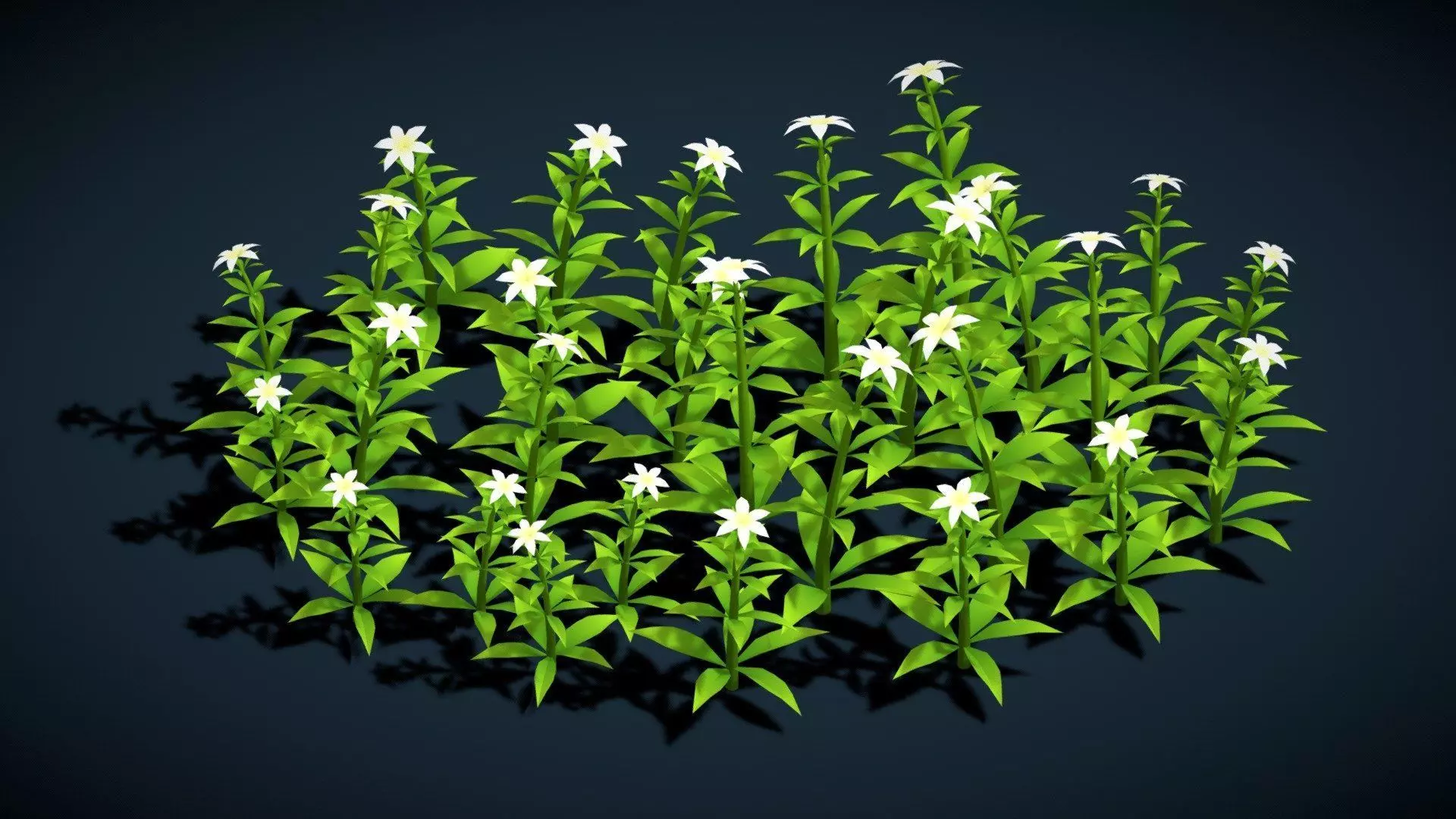 LowPoly Stylized Forest Pack Tree Bush Grass Flowers Collection Low-poly 3D model_4
