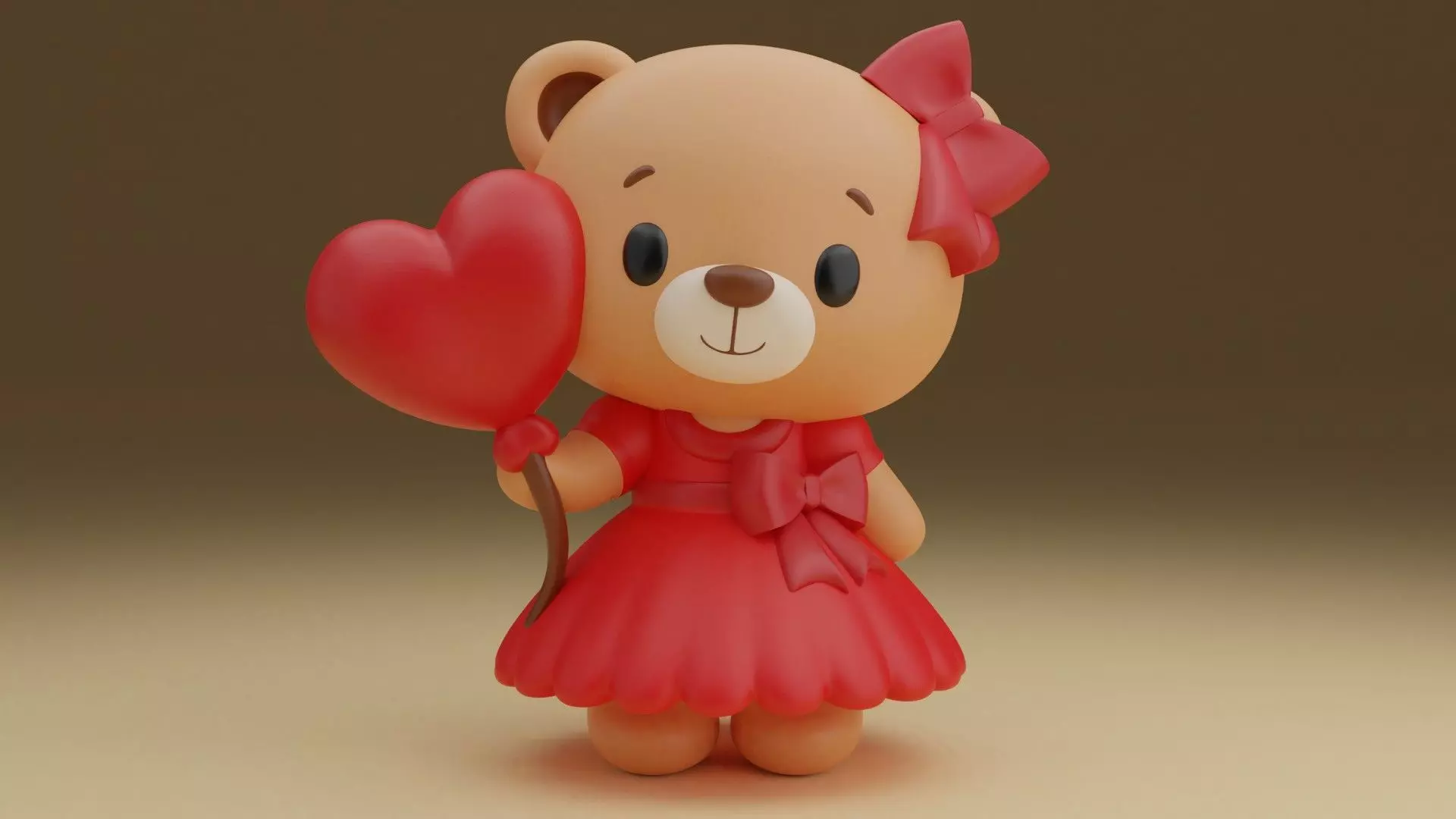 Valentine bear 65 3D print model_0