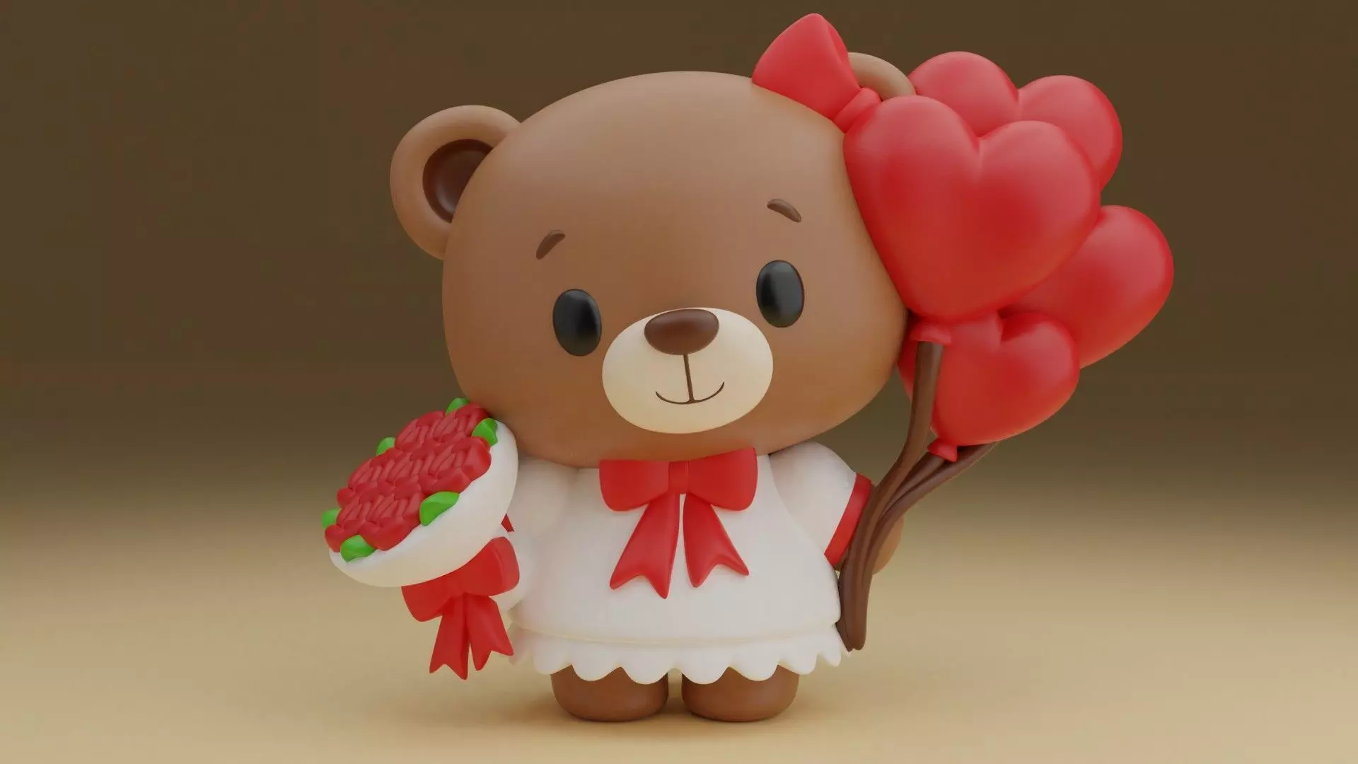 Valentine bear 63 3D print model_0