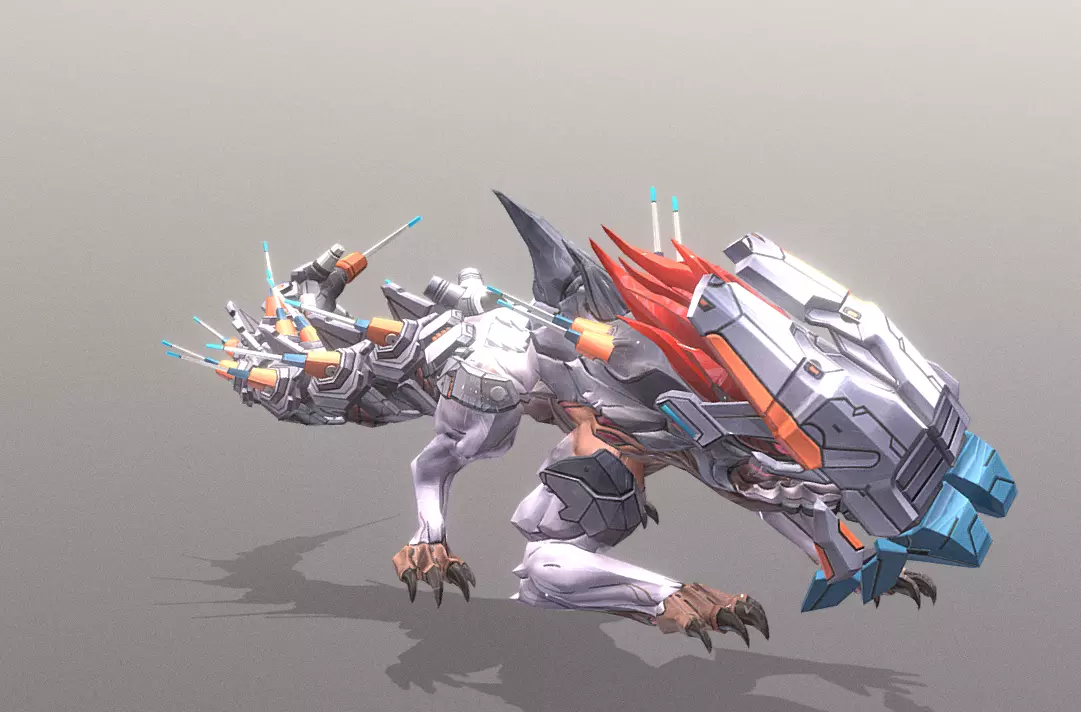 CYBORG LIZARD Reptile Squizze Attack Fbx Png 3D model_0