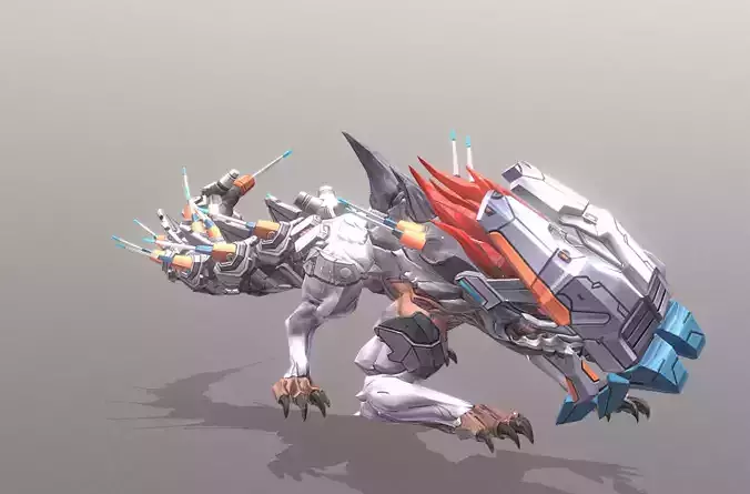 CYBORG LIZARD Reptile Squizze Attack Fbx Png