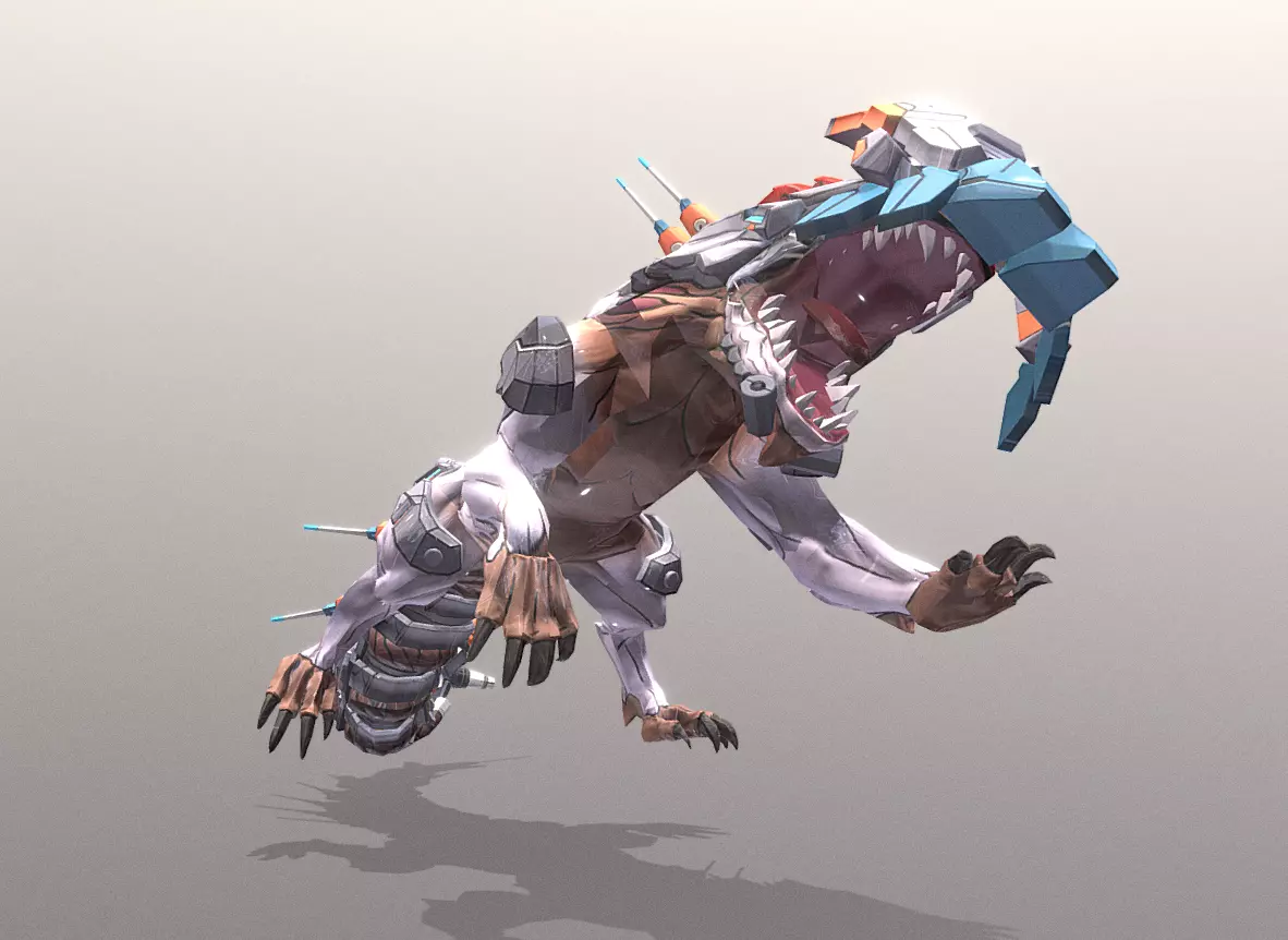 CYBORG LIZARD Reptile Squizze Attack Fbx Png 3D model_2