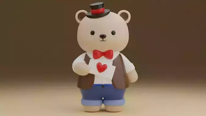 Valentine bear 54 3D print model