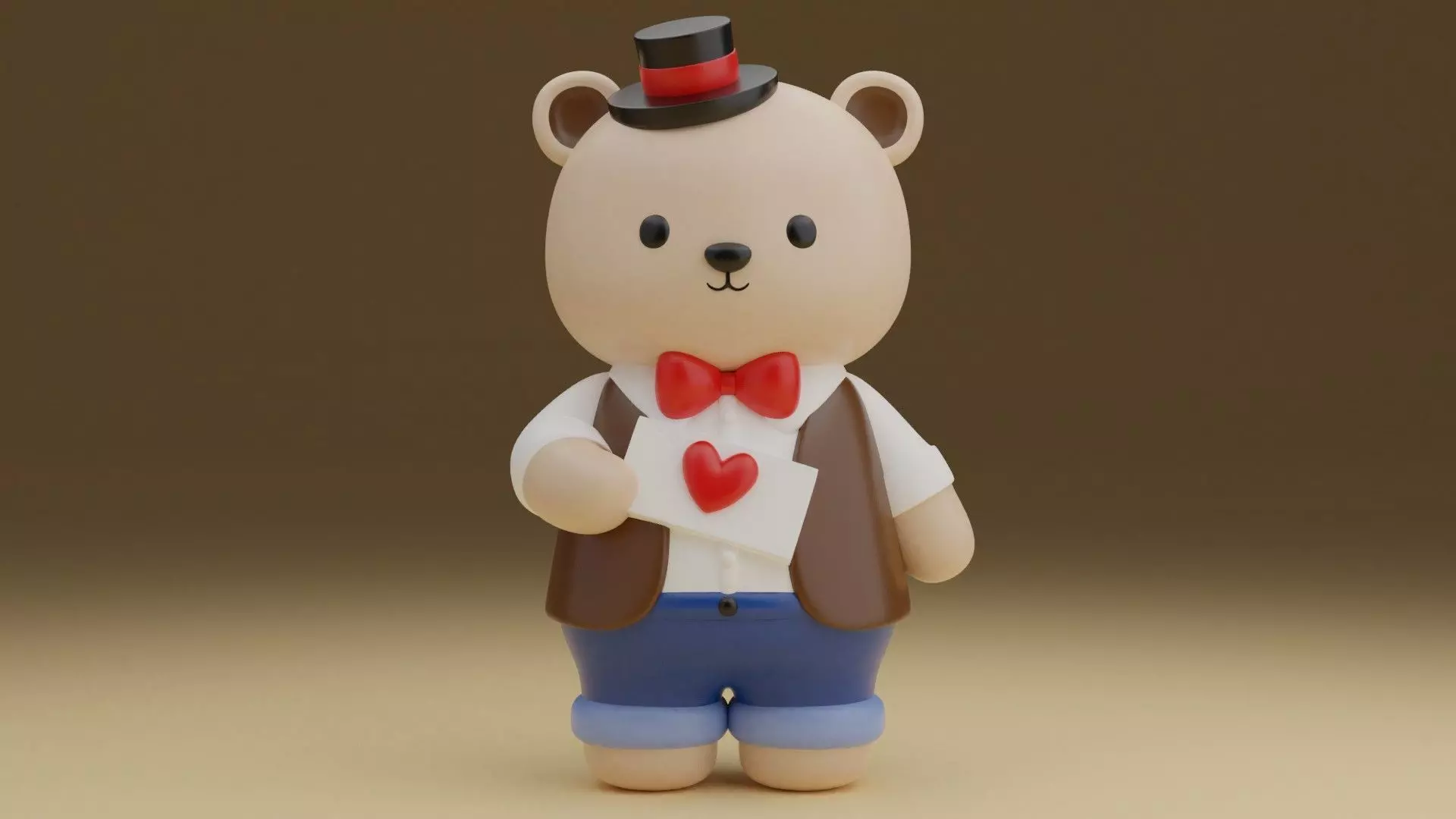 Valentine bear 54 3D print model_0