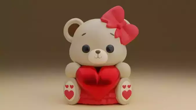 Valentine bear 53 3D print model
