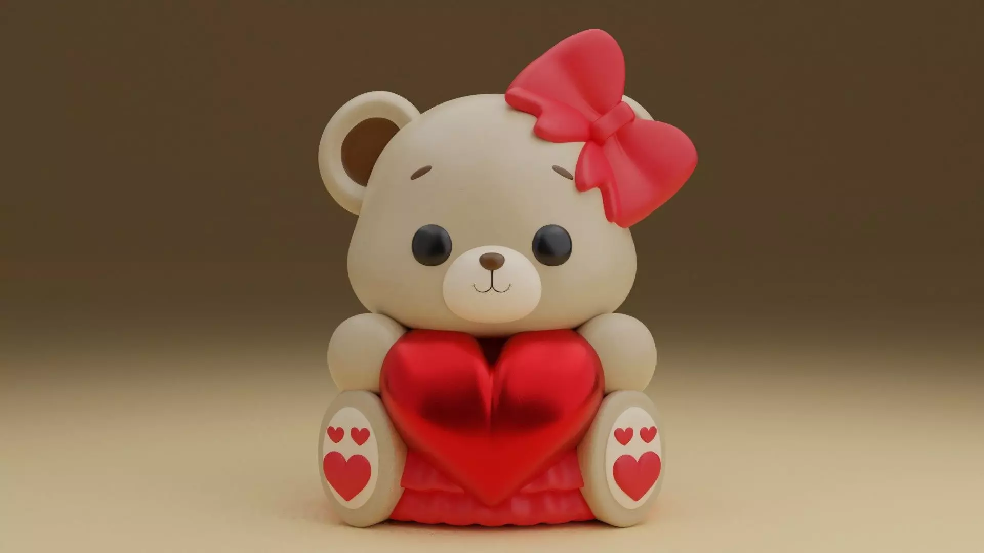 Valentine bear 53 3D print model_0