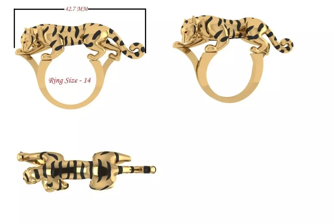 cheetah runing trnding ring desing  3D print model_0
