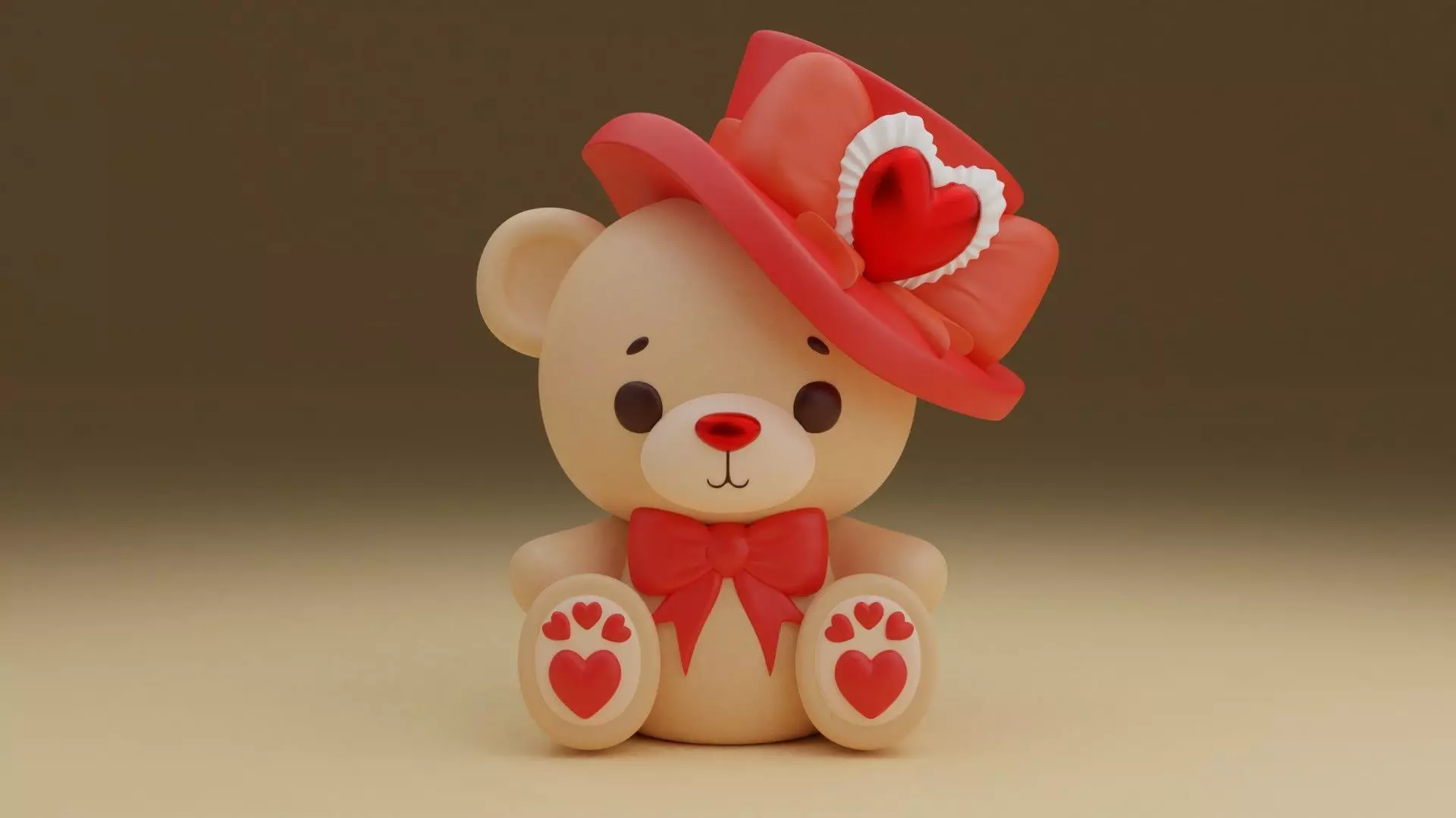 Valentine bear 48 3D print model_0