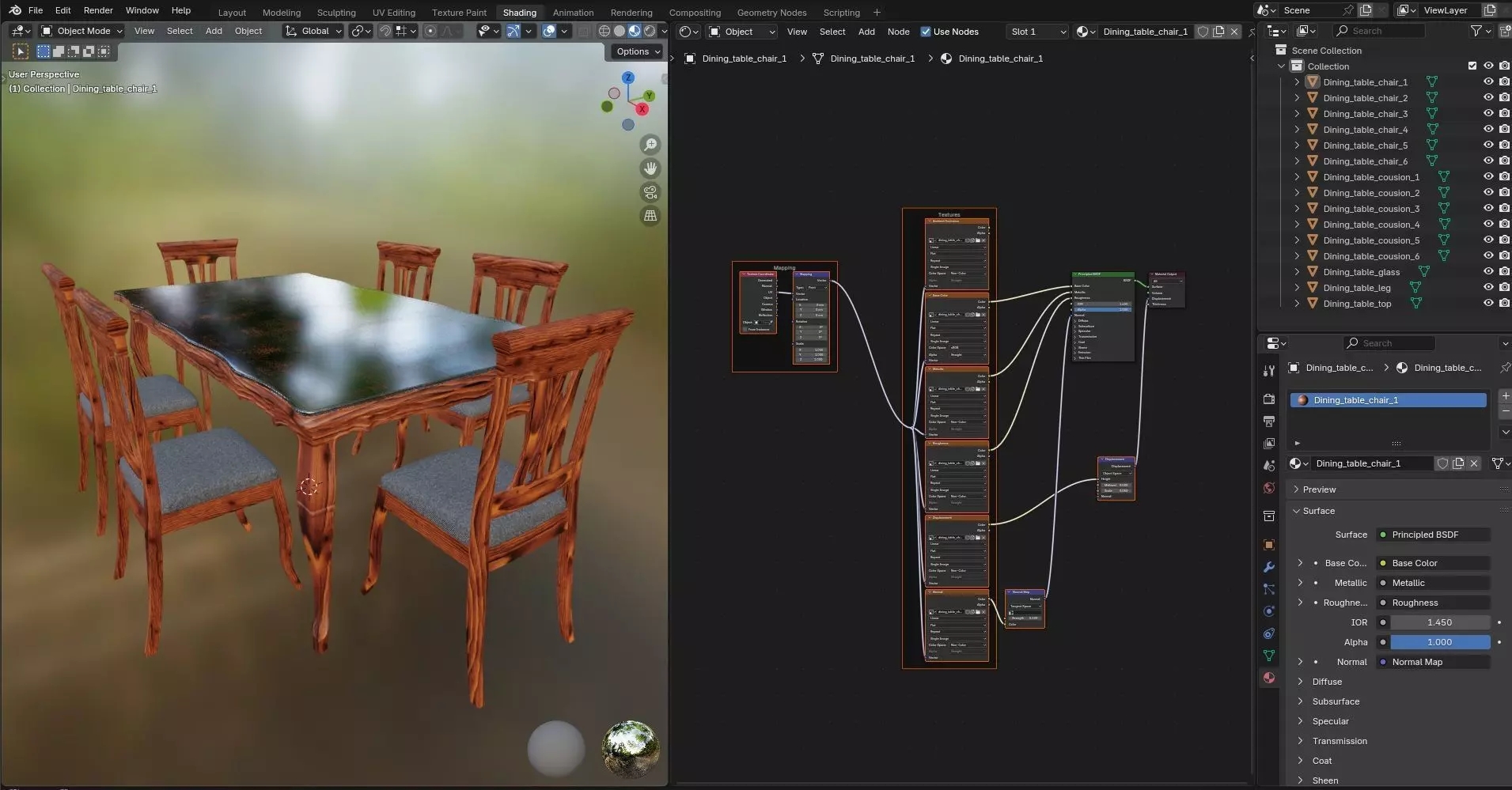 Dining set CG16 3D model_14