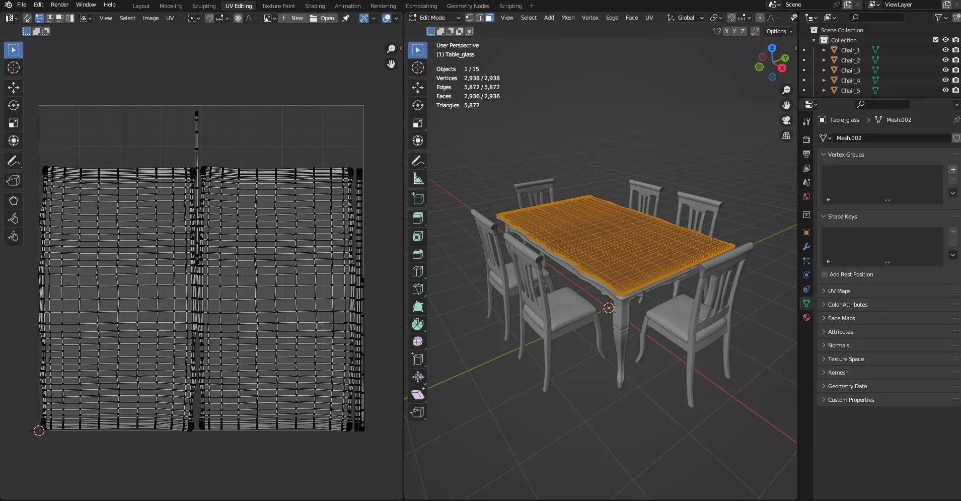 Dining set CG16 3D model_13