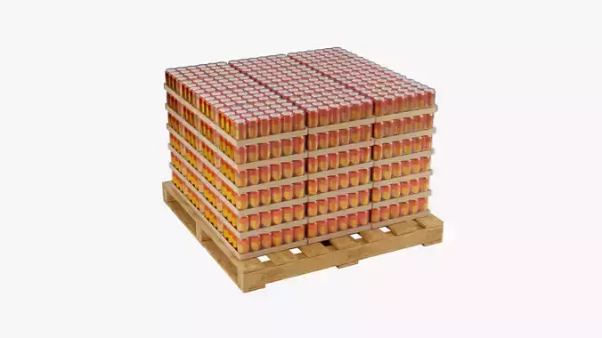 Wooden Pallet with Orange Soda Cans