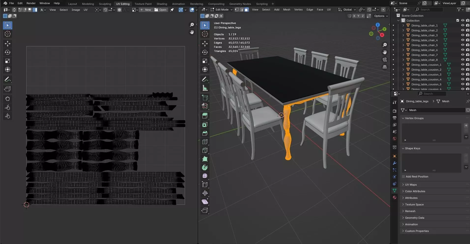 Dining set CG17 3D model_11