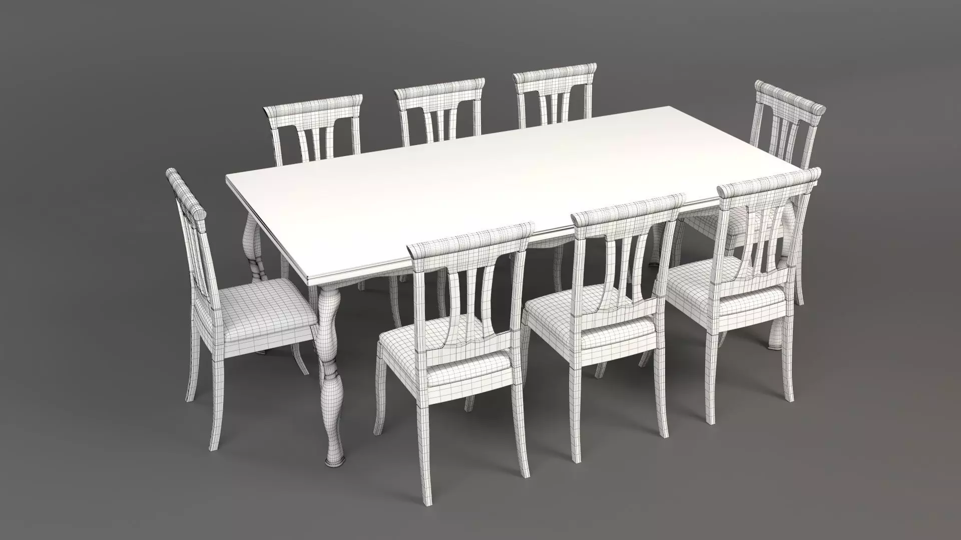 Dining set CG17 3D model_6