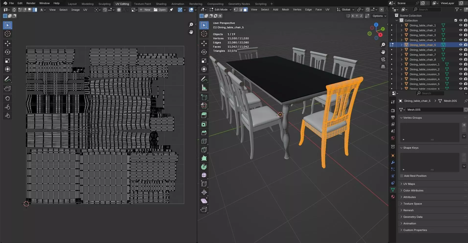 Dining set CG17 3D model_9