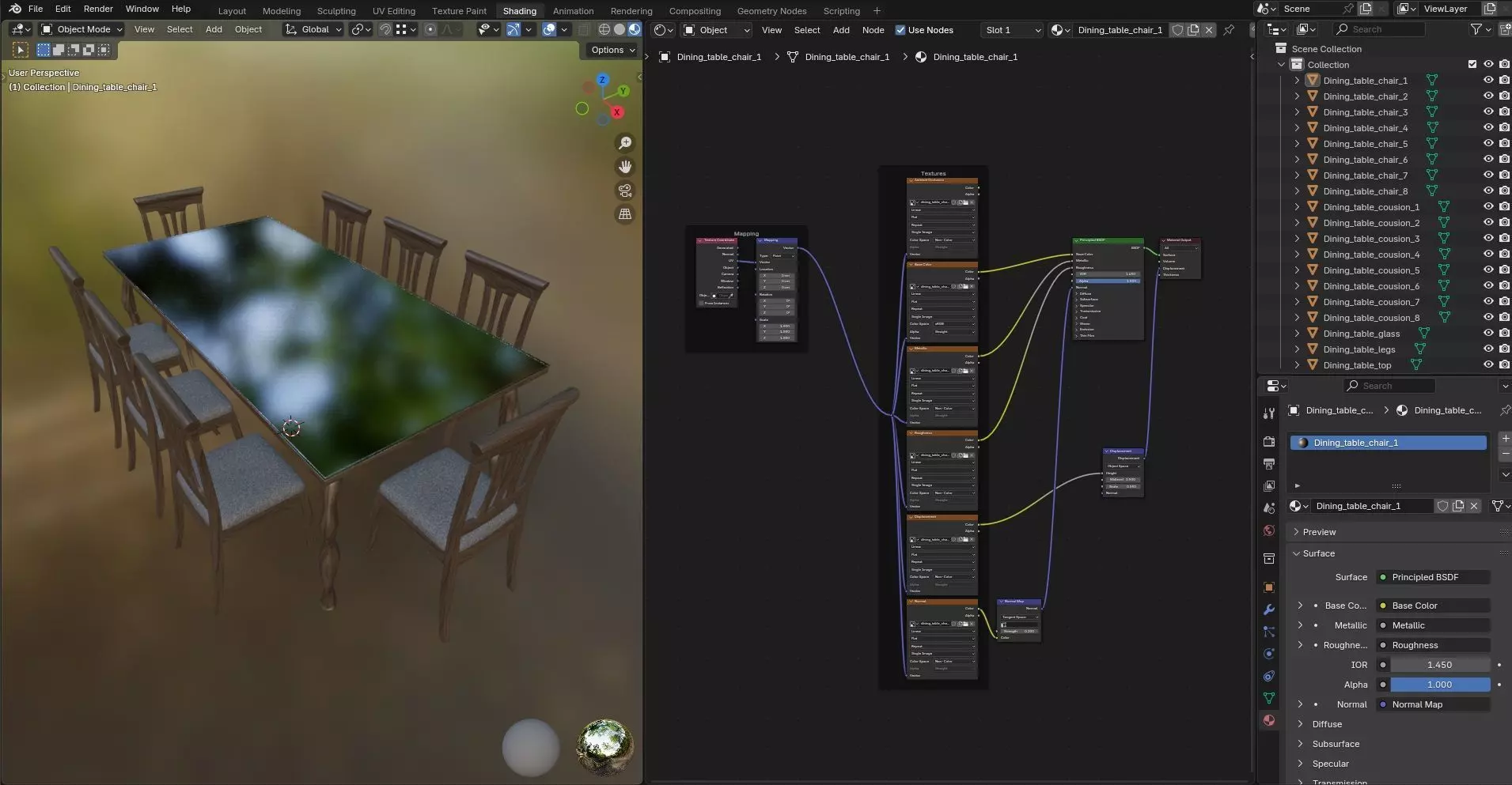 Dining set CG17 3D model_13