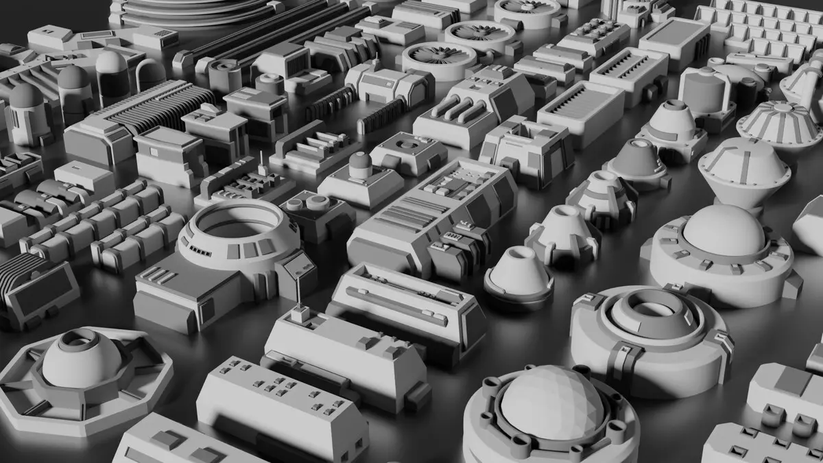 Sci Fi Greebles Pack 1 Free 3D model_1