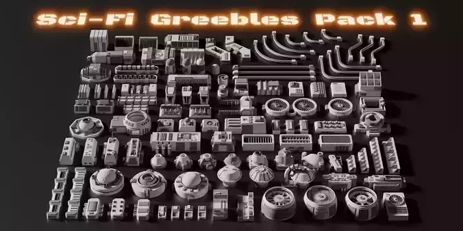 Sci Fi Greebles Pack 1 Free 3D model