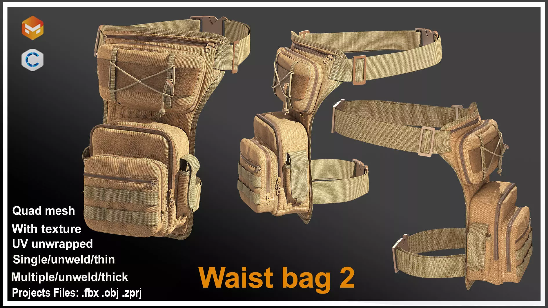  waist bag 3D model_6