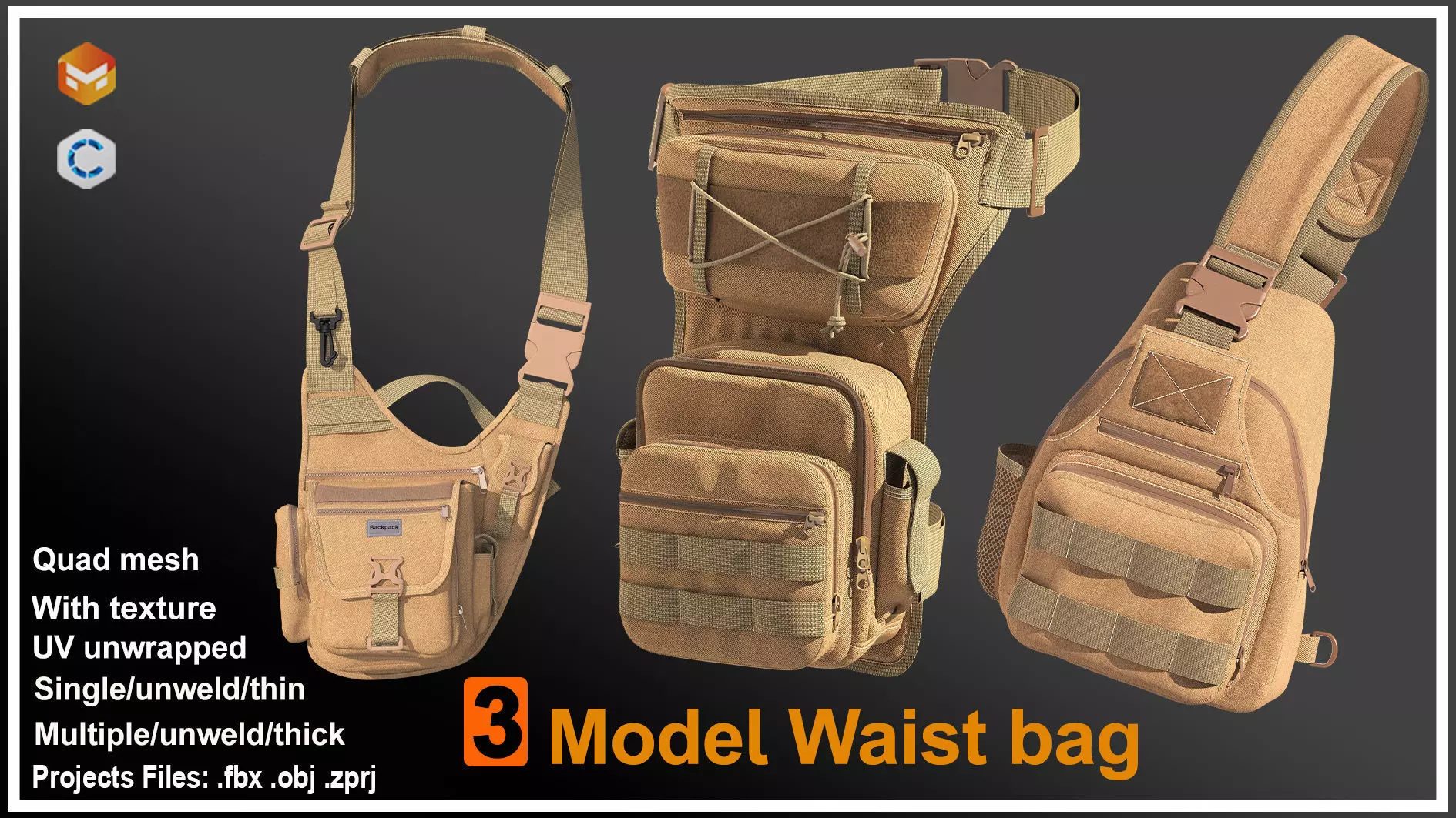  waist bag 3D model_0