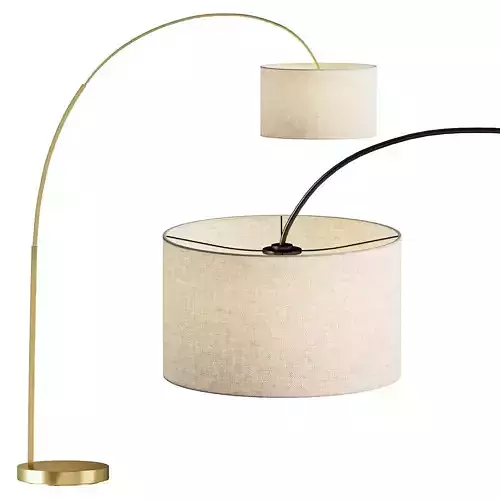 Overarching Linen Shade Floor Lamp