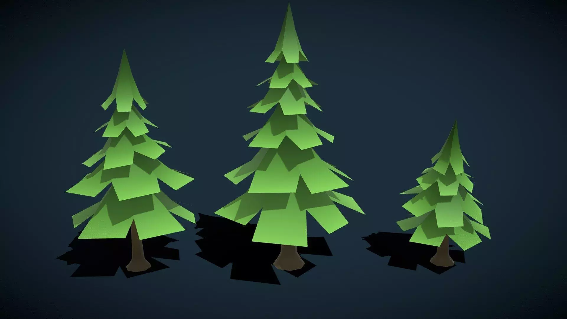 LowPoly Stylized Environment Nature Kit Tree Rock Plant Terrain Low-poly 3D model_2