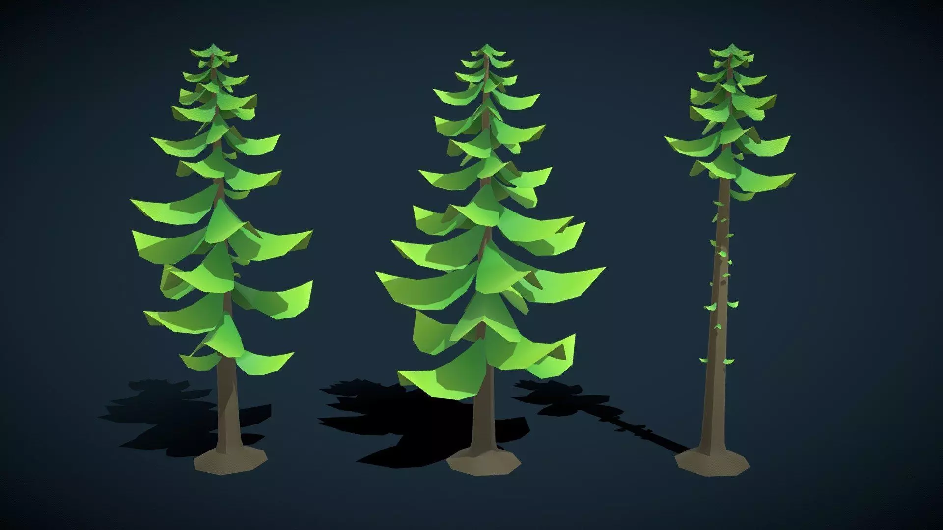 LowPoly Stylized Environment Nature Kit Tree Rock Plant Terrain Low-poly 3D model_3
