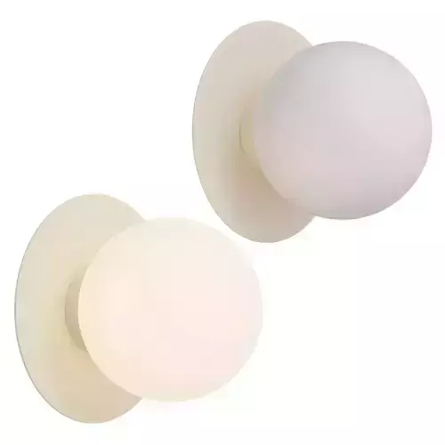 Round golden wall light