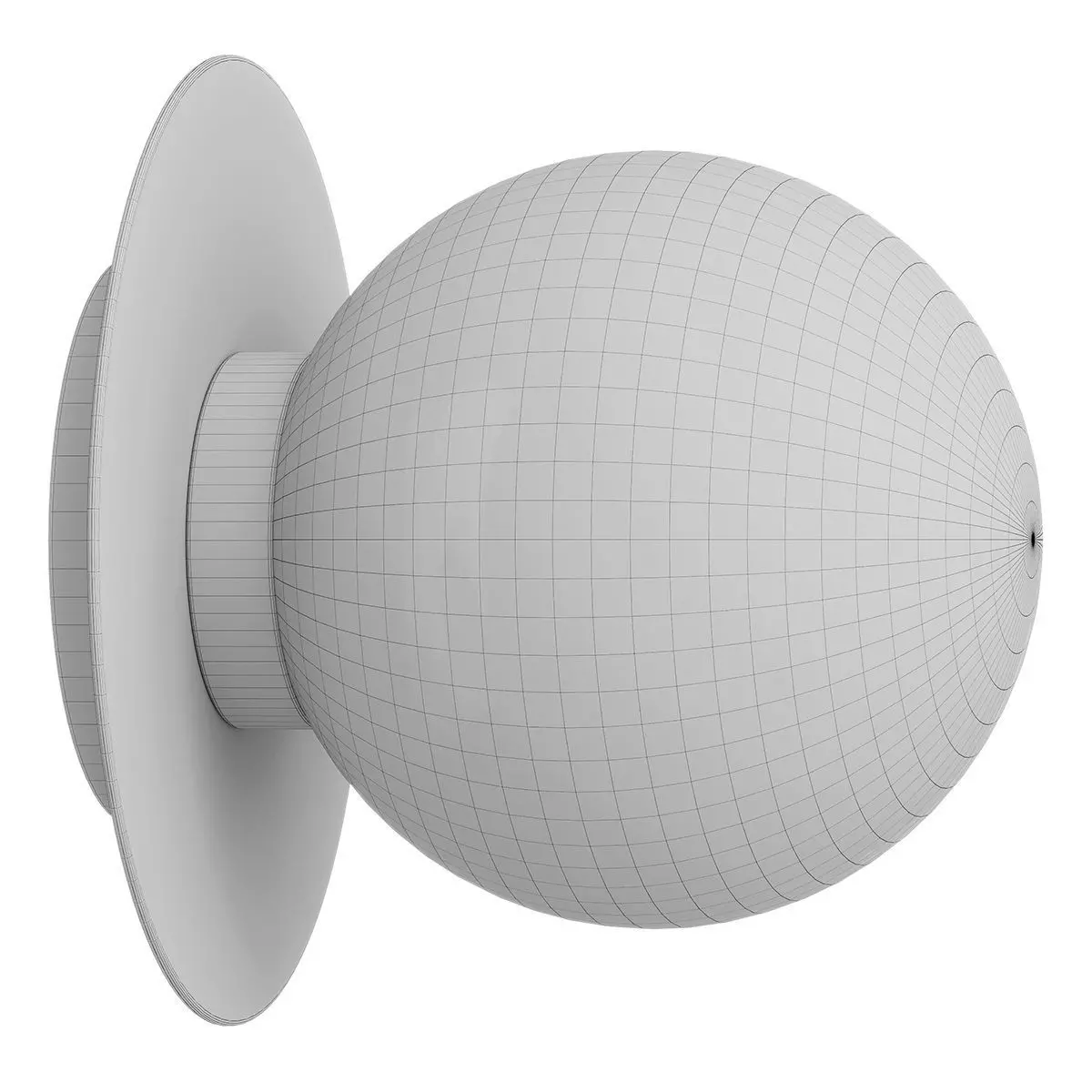 Round golden wall light 3D model_2