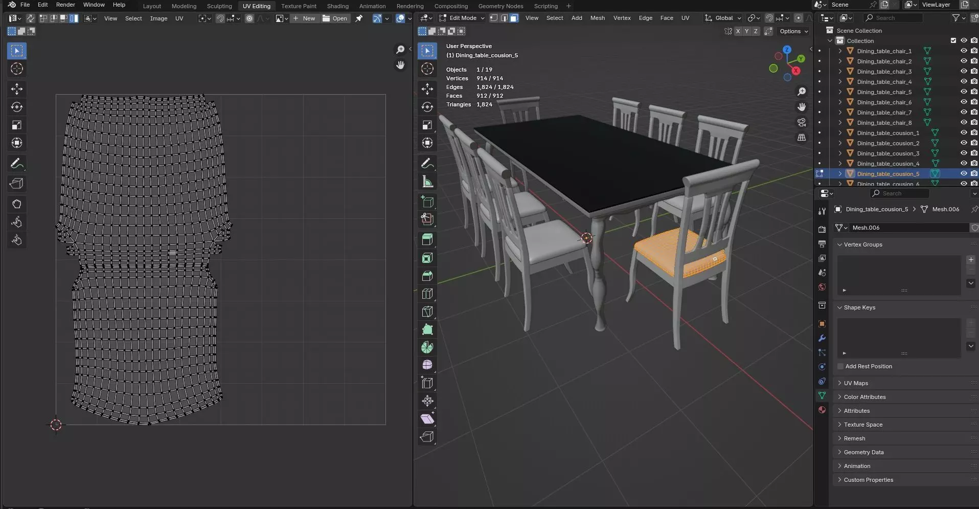 Dining set CG20 3D model_10