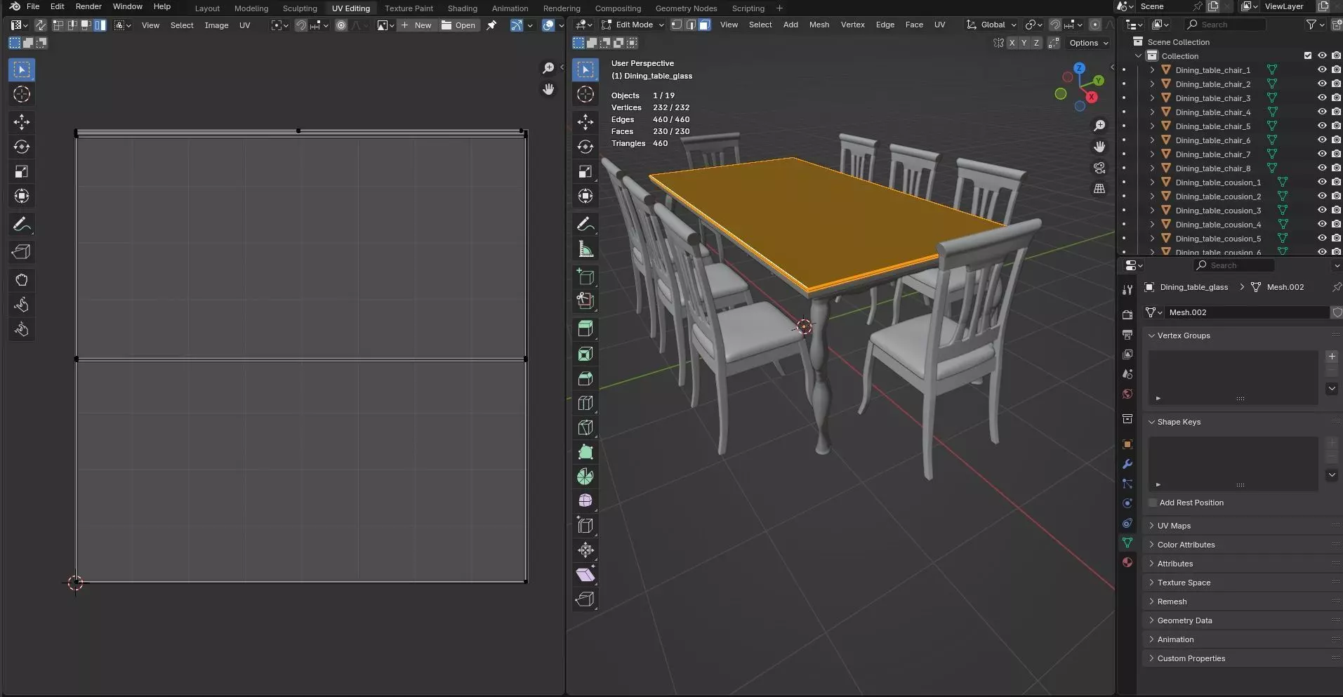 Dining set CG20 3D model_12