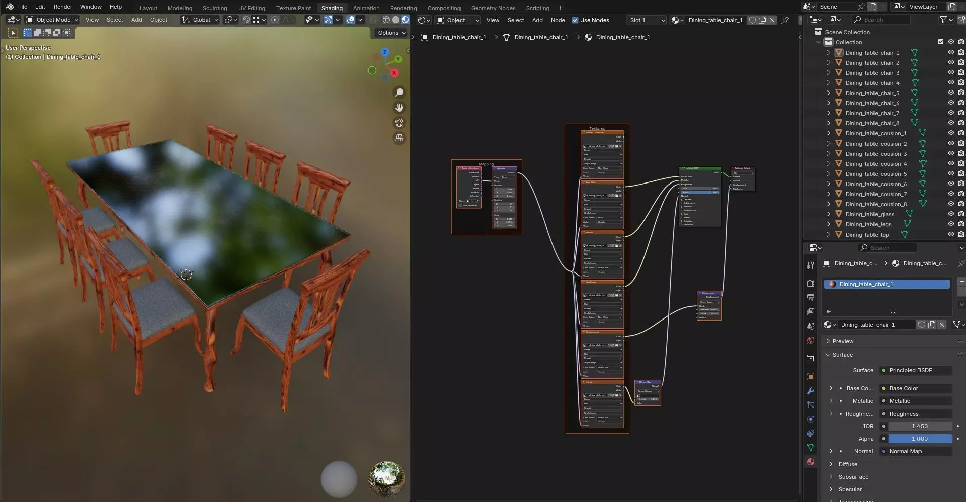 Dining set CG20 3D model_13
