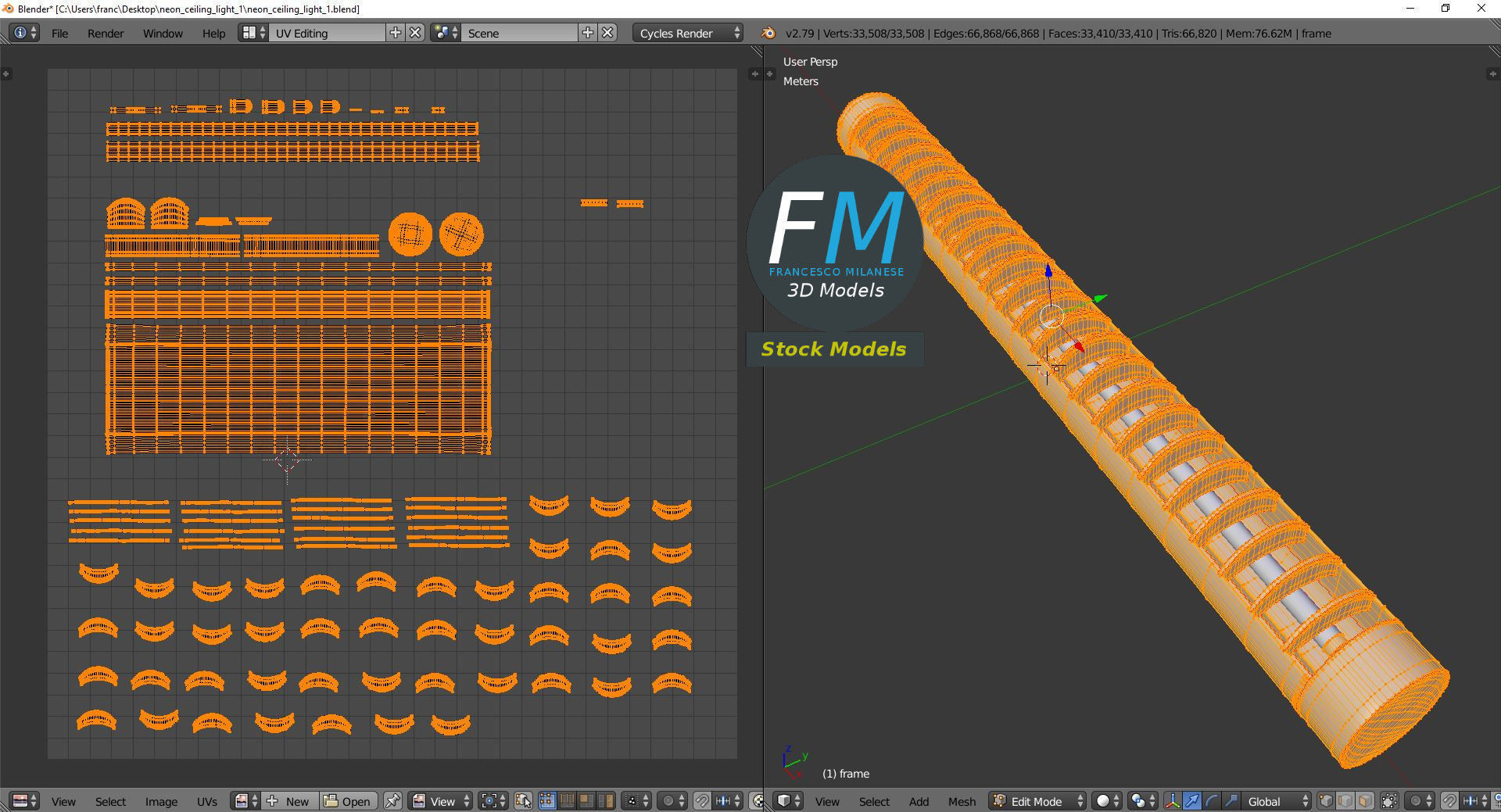 Neon ceiling light 1 3D model_10