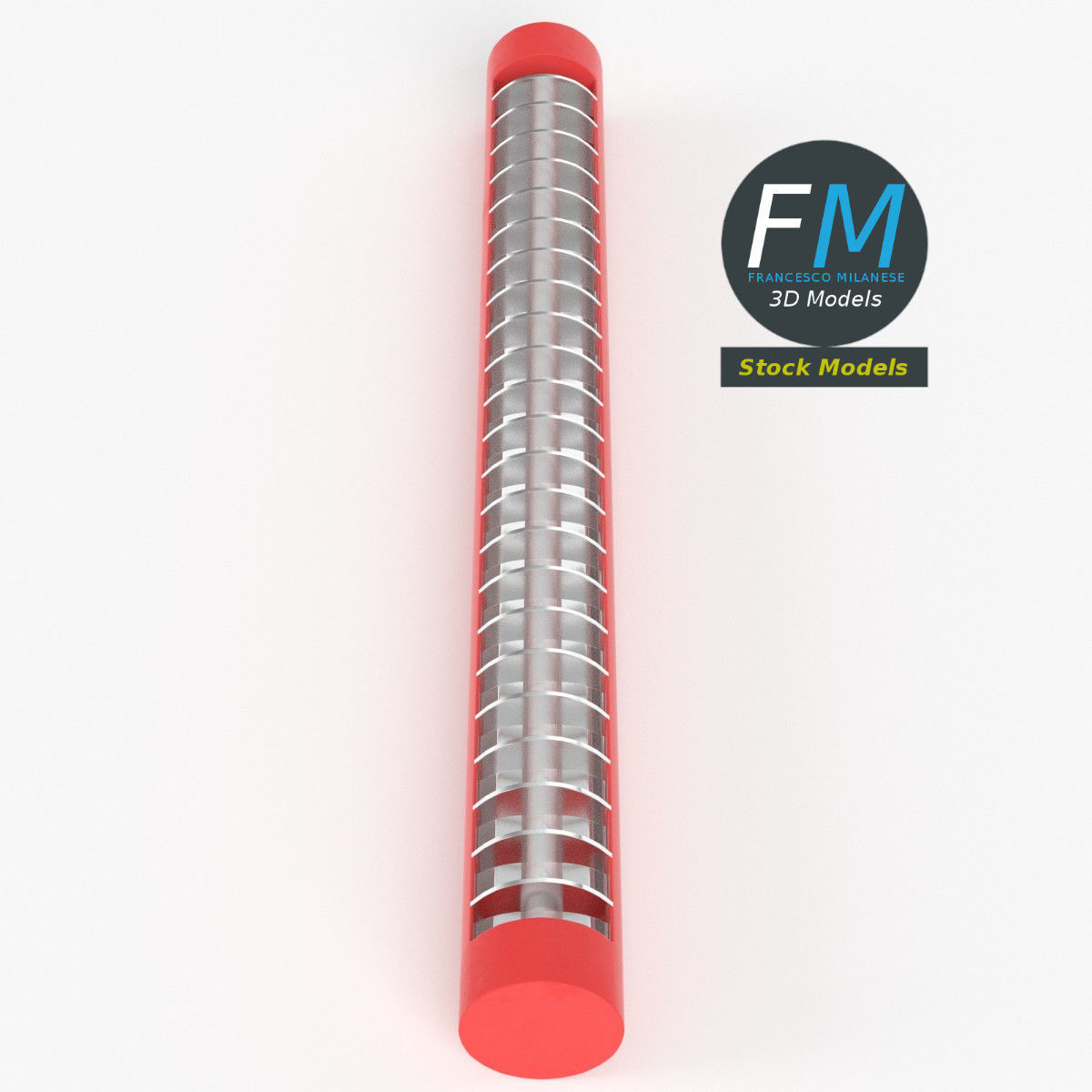 Neon ceiling light 1 3D model_2