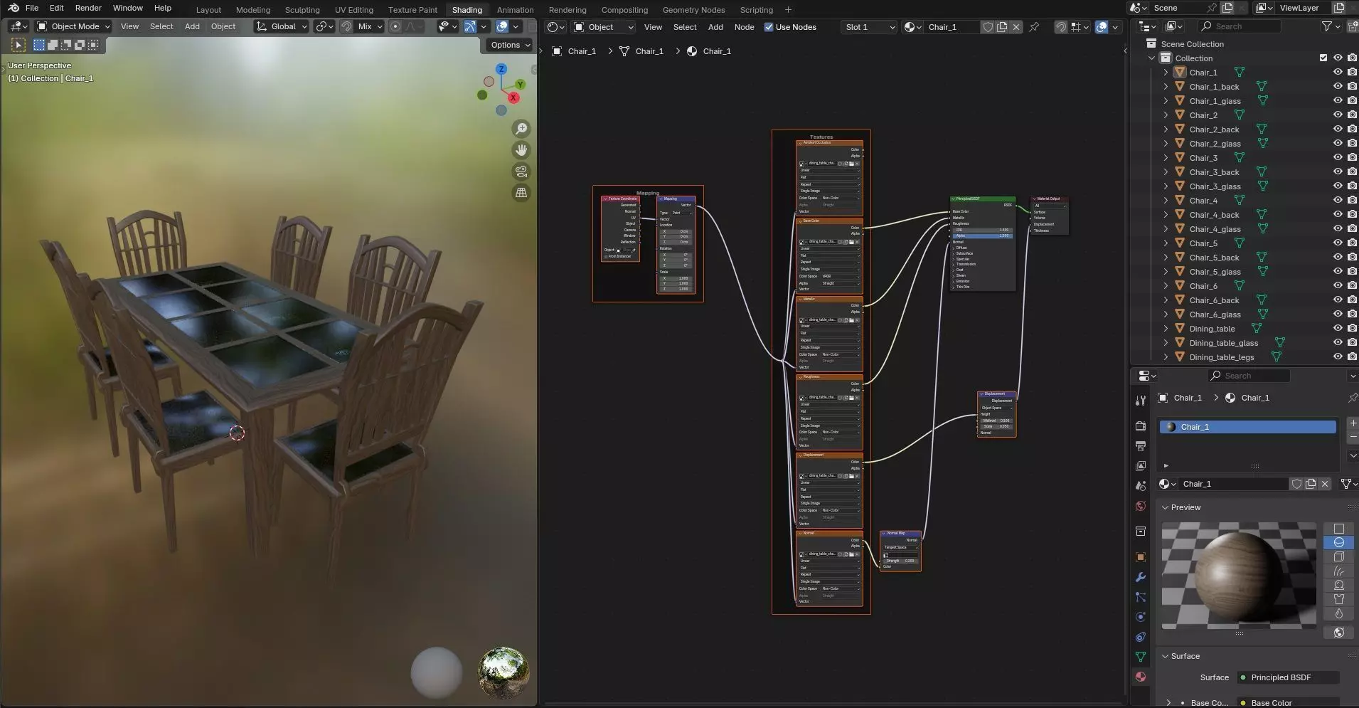 Dining set CG21 3D model_15