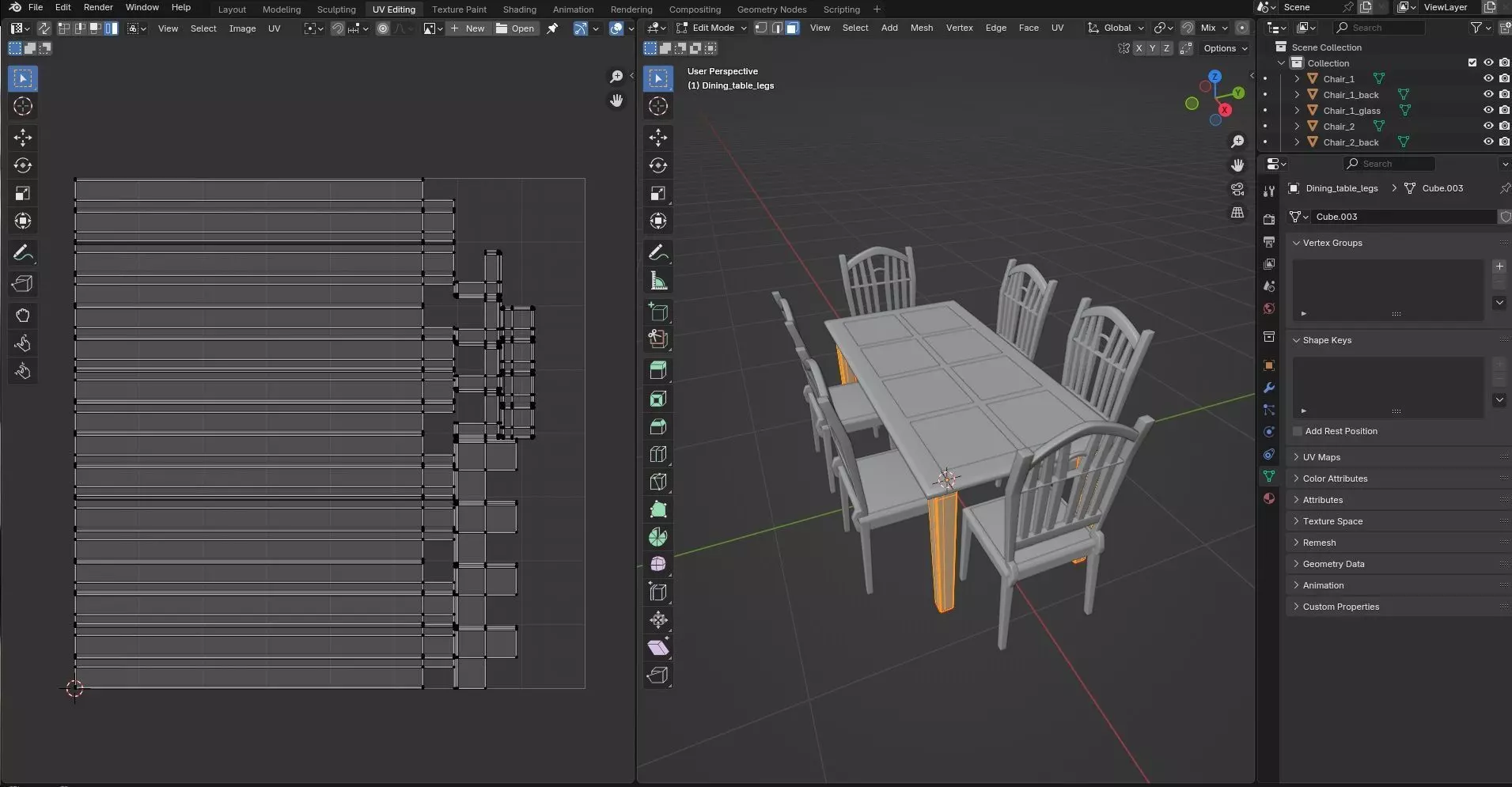 Dining set CG21 3D model_14