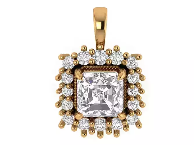 Asscher Diamond Pendant