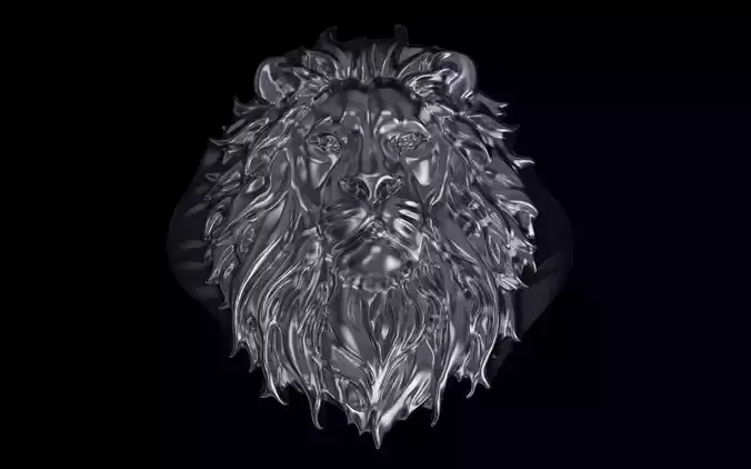 Luxury Lion Head Ring Jewelry Model for Gold and Silver Casting