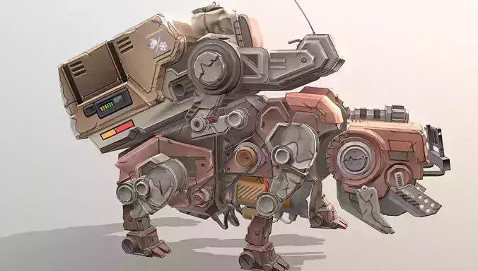 CYBORG Robotic BULLDOG Idle fbx png