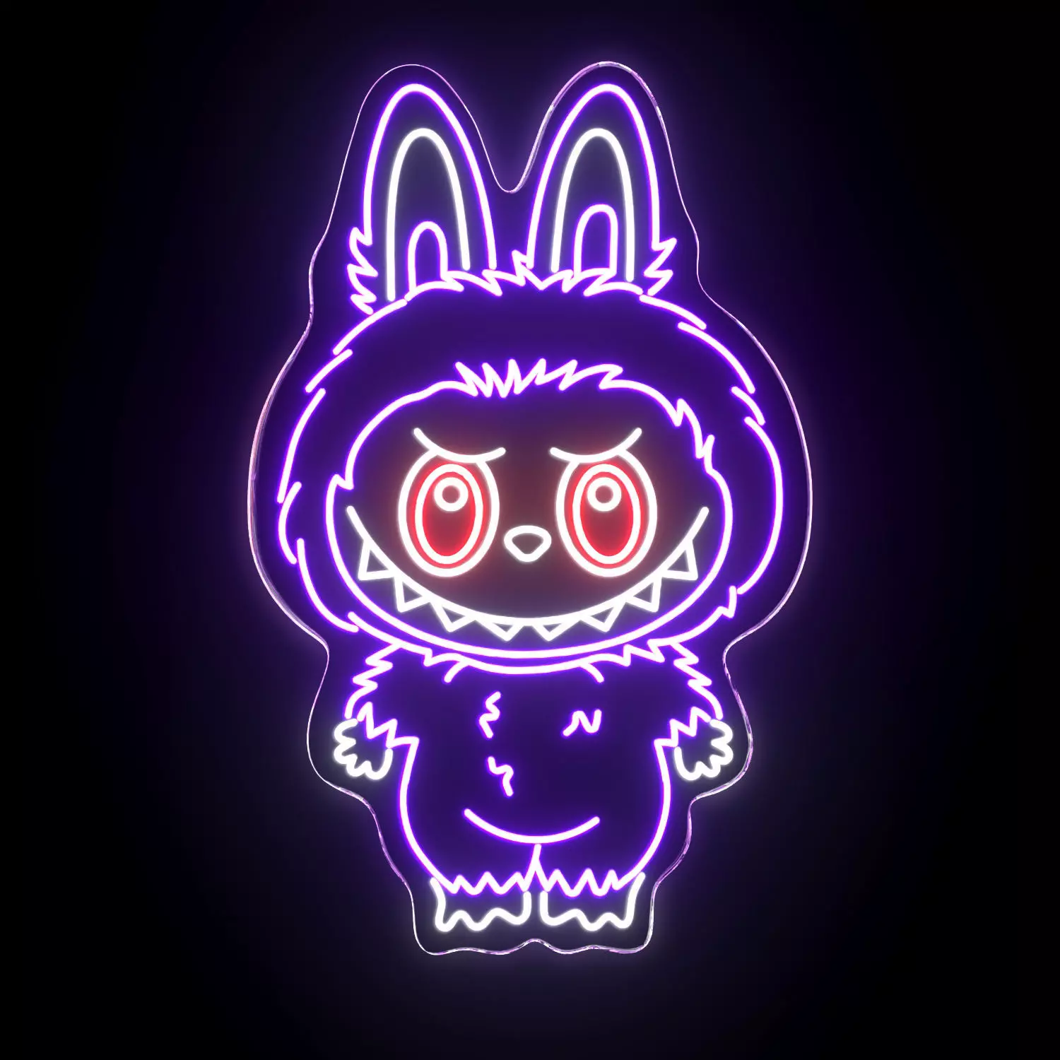 Labubu Neon Sign 3D model_0